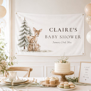 Banderoles Bienvenue à la Baby Shower Animaux de la Forêt d'H