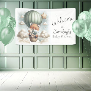 Banderoles Bienvenue à la Baby Shower Aventure Renard Ours Ba