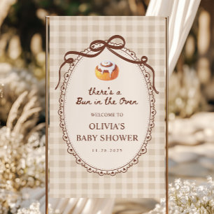 Banderoles Bienvenue à la Baby Shower Bun in the Oven Gingham