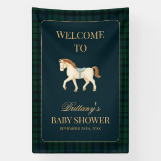 Banderoles Bienvenue à la Baby Shower Cheval à Carreaux Tarta