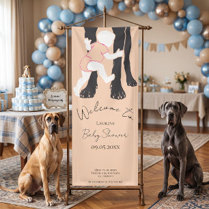 Banderoles Bienvenue à la baby shower du Grand Danois