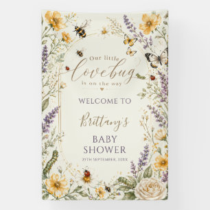 Banderoles Bienvenue à la Baby Shower Fleurs Sauvages et Inse