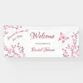 Banderoles Bienvenue à la Baby Shower Papillon Fleur de Ceris (Horizontal)