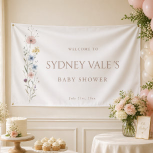 Banderoles Bienvenue à la Baby Shower Petite Fleur Sauvage
