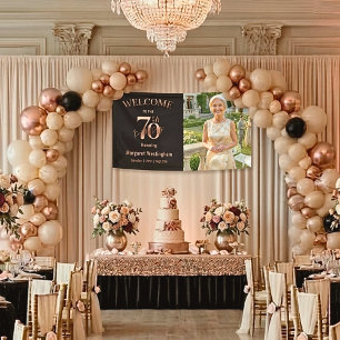 Banderoles Bienvenue à la fête d'anniversaire des 70 ans Eleg