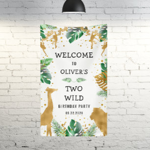Banderoles Bienvenue à la fête d'anniversaire Safari 2 ans ve