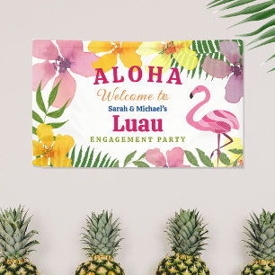 Banderoles Bienvenue à la fête de fiançailles Luau