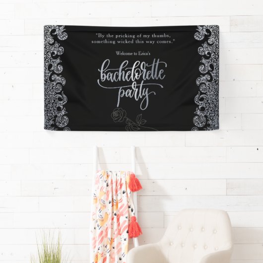 Banderoles Bienvenue à la fête de la Bachelorette gothique no (En situation)