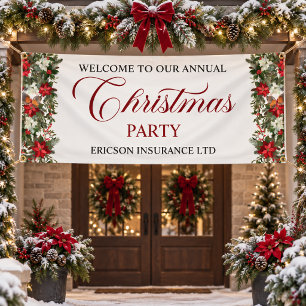 Banderoles Bienvenue à la fête de Noël annuelle des employés 