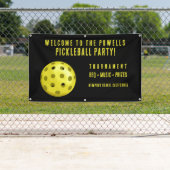 Banderoles Bienvenue à la fête de Pickleball Jaune Noir (En situation)