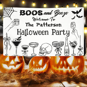 Banderoles Bienvenue à la fête d'Halloween Funny Spooky Scrib