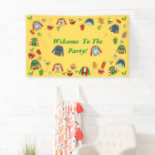 Banderoles Bienvenue À La Fête Du Doux Laide Jaune (En situation)