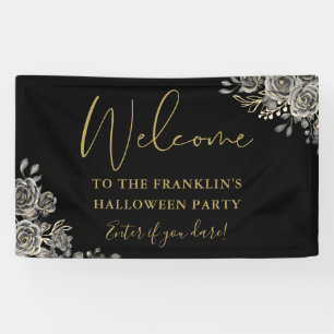 Banderoles Bienvenue à la fête Halloween Florale Gothique