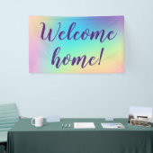 Banderoles Bienvenue à la maison ! Bandeau arc-en-ciel Pastel (Salon professionnel)