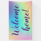 Banderoles Bienvenue à la maison ! Bandeau arc-en-ciel Pastel (Vertical)