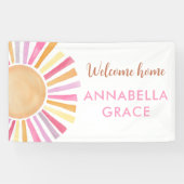Banderoles Bienvenue à la maison bébé fille soleil boho solei (Horizontal)