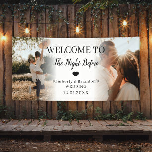Banderoles Bienvenue À La Nuit Avant Le Mariage Custom 2 Phot
