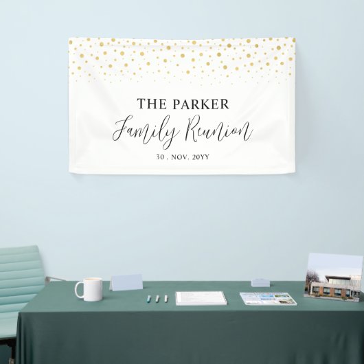 Banderoles Bienvenue à la réunion de famille Gold & Black Con (Salon professionnel)