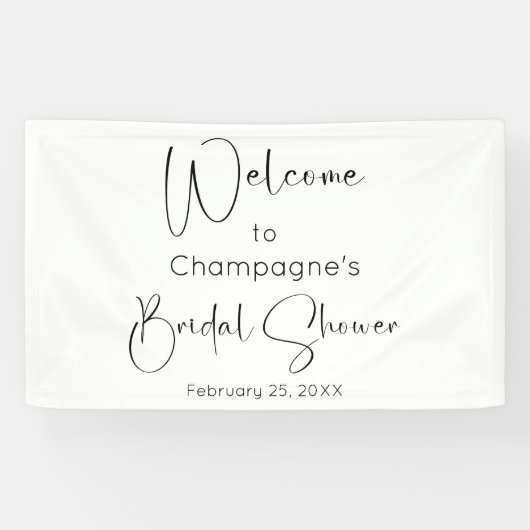 Banderoles Bienvenue à la soirée de mariage en écriture moder (Horizontal)