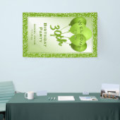 Banderoles Bienvenue à ma 30e fête d'anniversaire - Vert/Blan (Salon professionnel)