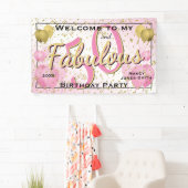 Banderoles Bienvenue à ma 50 et fabuleuse fête d'anniversaire (En situation)