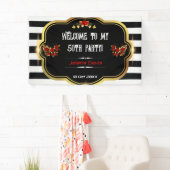 Banderoles Bienvenue à ma fête du 50e anniversaire (En situation)