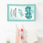 Banderoles Bienvenue à mon 45e anniversaire - Turquoise/blanc (En situation)