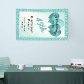 Banderoles Bienvenue à mon 45e anniversaire - Turquoise/blanc (Salon professionnel)