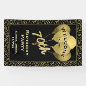 Banderoles Bienvenue à mon 70e anniversaire - Gold/Black (Horizontal)