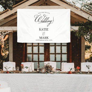Banderoles Bienvenue à notre calligraphie de mariage suspendu