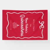 Banderoles Bienvenue à Red Quinceañera (Horizontal)