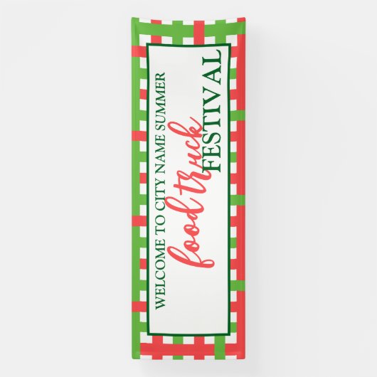 Banderoles Bienvenue à Summer Food Truck Festival Custom (Verticale)