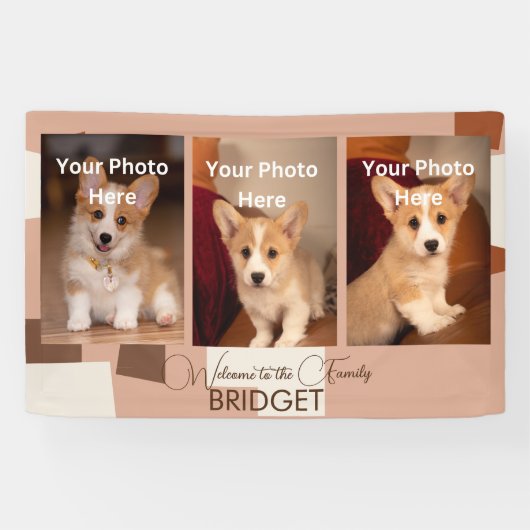 Banderoles Bienvenue Accueil Nouveau Chiot, Douche Chiot (Horizontal)