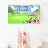 Banderoles Bienvenue Au 2E Anniversaire Polka Dot Pink Girly (En situation)