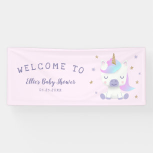 Banderoles Bienvenue au Baby shower de la Cute Unicorne