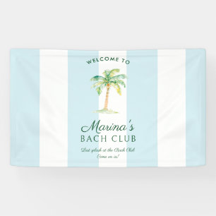 Banderoles Bienvenue au Club Blue Cabana Stripes Palm Beach B