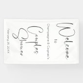 Banderoles Bienvenue au mariage de couple avec un script mode (Horizontal)