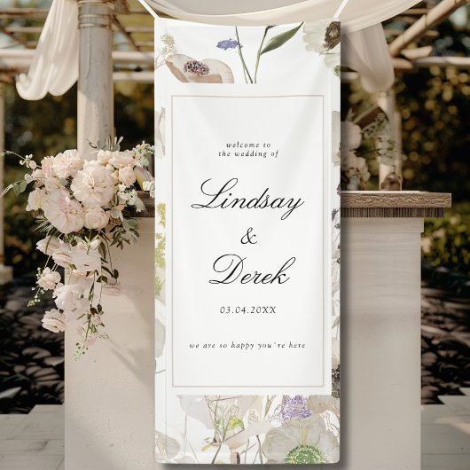 Banderoles Bienvenue au mariage de printemps moderne