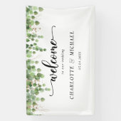 Banderoles Bienvenue au Mariage Eucalyptus (Verticale)
