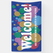 Banderoles Bienvenue avec ballons colorés (Vertical)