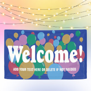 Banderoles Bienvenue avec ballons colorés