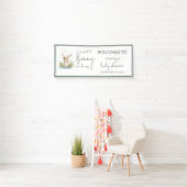 Banderoles Bienvenue Baby shower d'aquarelle Bunny Spring (En situation)