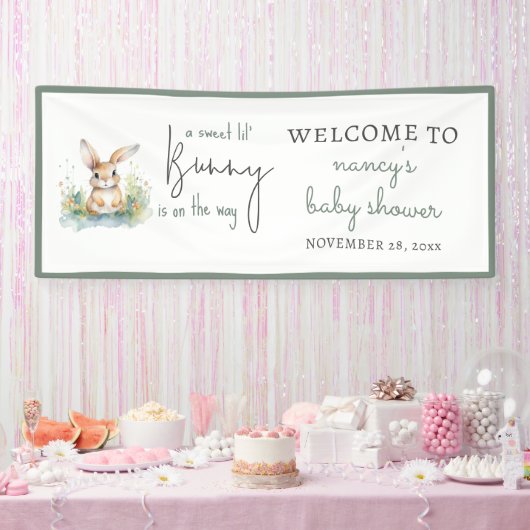 Banderoles Bienvenue Baby shower d'aquarelle Bunny Spring (Fête)