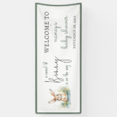 Banderoles Bienvenue Baby shower d'aquarelle Bunny Spring (Vertical)