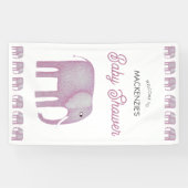 Banderoles Bienvenue Baby shower Eléphant Rose (Horizontal)