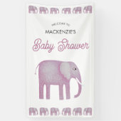 Banderoles Bienvenue Baby shower Eléphant Rose (Vertical)