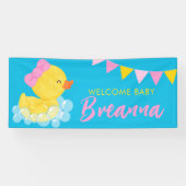 Banderoles Bienvenue Bébé Grande fille Baby shower en caoutch (Horizontal)