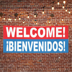 Banderoles Bienvenue Bienvenidos Anglais Espagnol