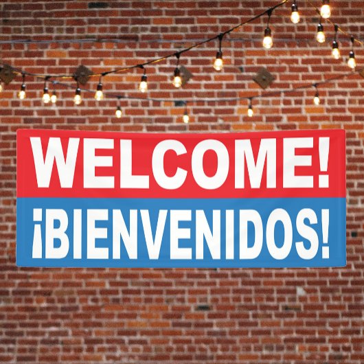 Banderoles Bienvenue Bienvenidos Anglais Espagnol