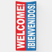 Banderoles Bienvenue Bienvenidos Anglais Espagnol (Vertical)